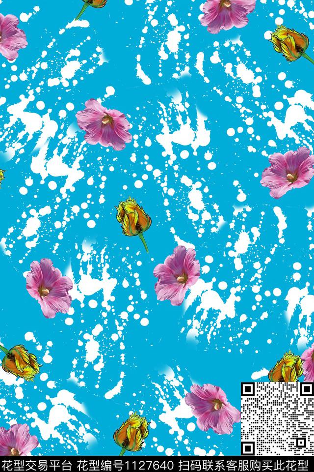 花卉春夏华亿平台韩国数码印花华亿平台下载（图片编号: 1127640） - 瓦栏（Walan）