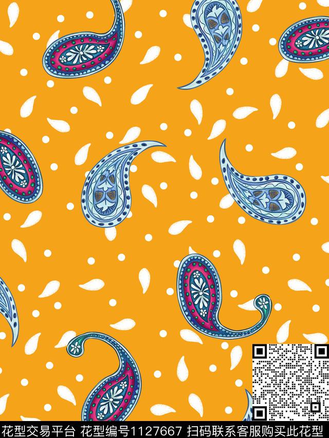 佩斯利民族风大牌风传统印花华亿平台下载（图片编号: 1127667） - 瓦栏（Walan）