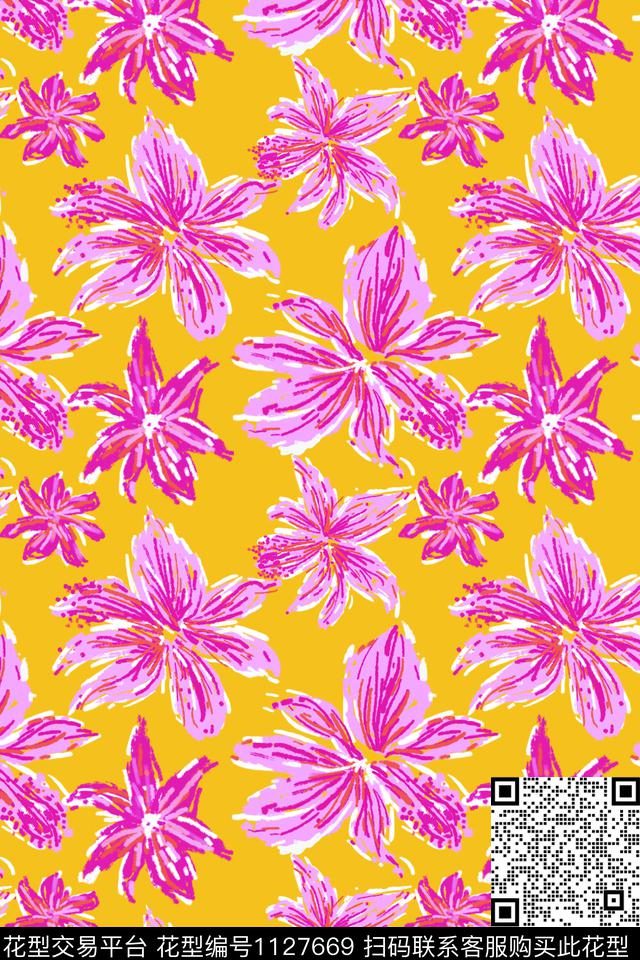 休闲花卉女装传统印花华亿平台下载（图片编号: 1127669） - 瓦栏（Walan）