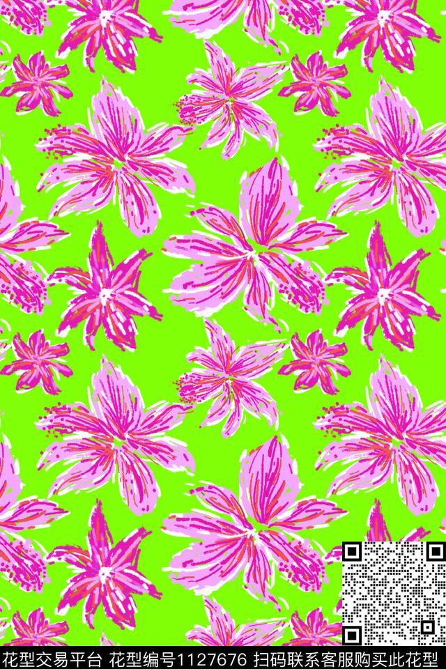 休闲花卉女装传统印花华亿平台下载（图片编号: 1127676） - 瓦栏（Walan）