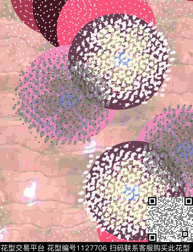 抽象混合拼接几何数码印花华亿平台下载（图片编号: 1127706） - 瓦栏（Walan）