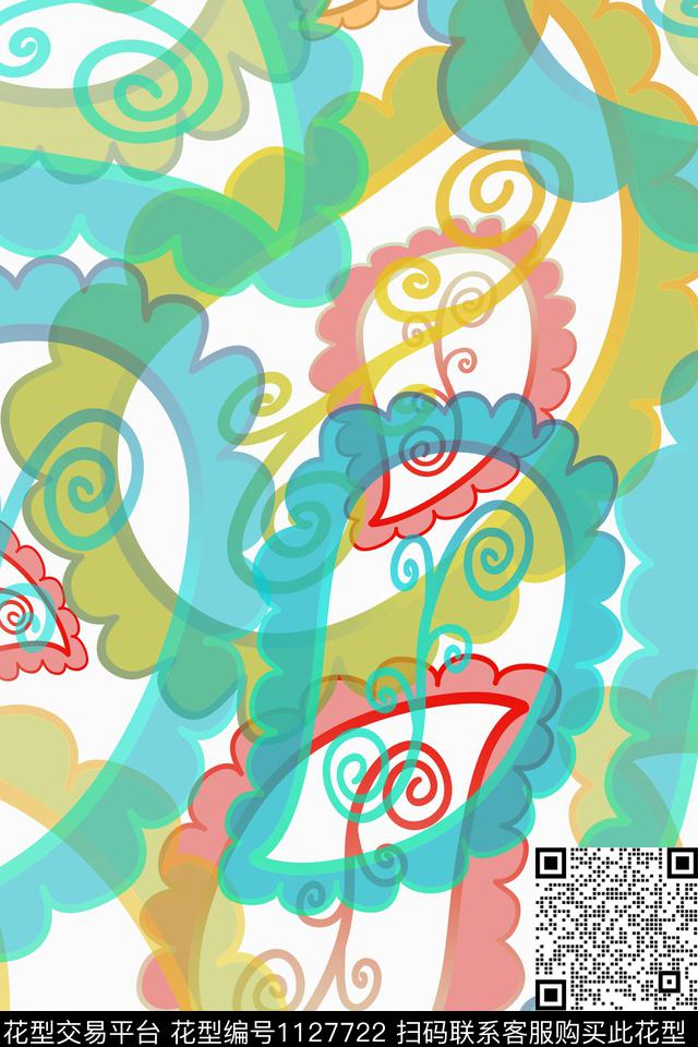 佩斯利图案佩斯利色彩斑斓数码印花华亿平台下载（图片编号: 1127722） - 瓦栏（Walan）