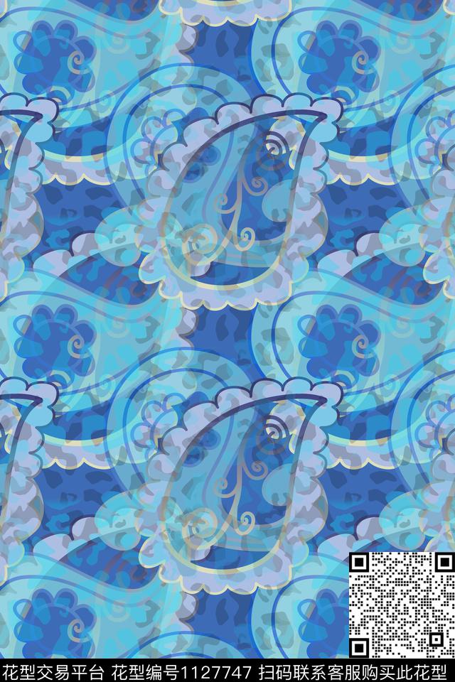 佩斯利图案佩斯利抽象数码印花华亿平台下载（图片编号: 1127747） - 瓦栏（Walan）