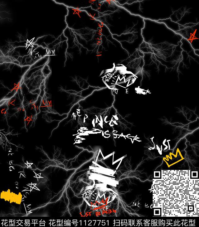 字母潮牌简约数码印花华亿平台下载（图片编号: 1127751） - 瓦栏（Walan）