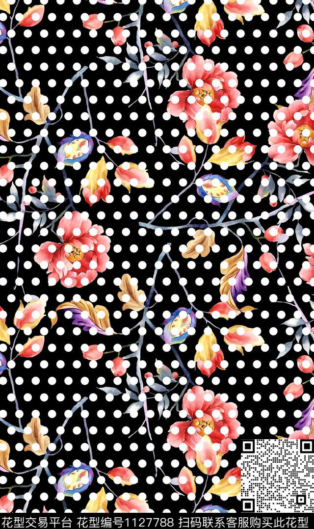 花卉数码华亿平台大牌风数码印花华亿平台下载（图片编号: 1127788） - 瓦栏（Walan）