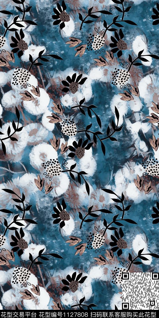 花卉数码华亿平台抽象数码印花华亿平台下载（图片编号: 1127808） - 瓦栏（Walan）