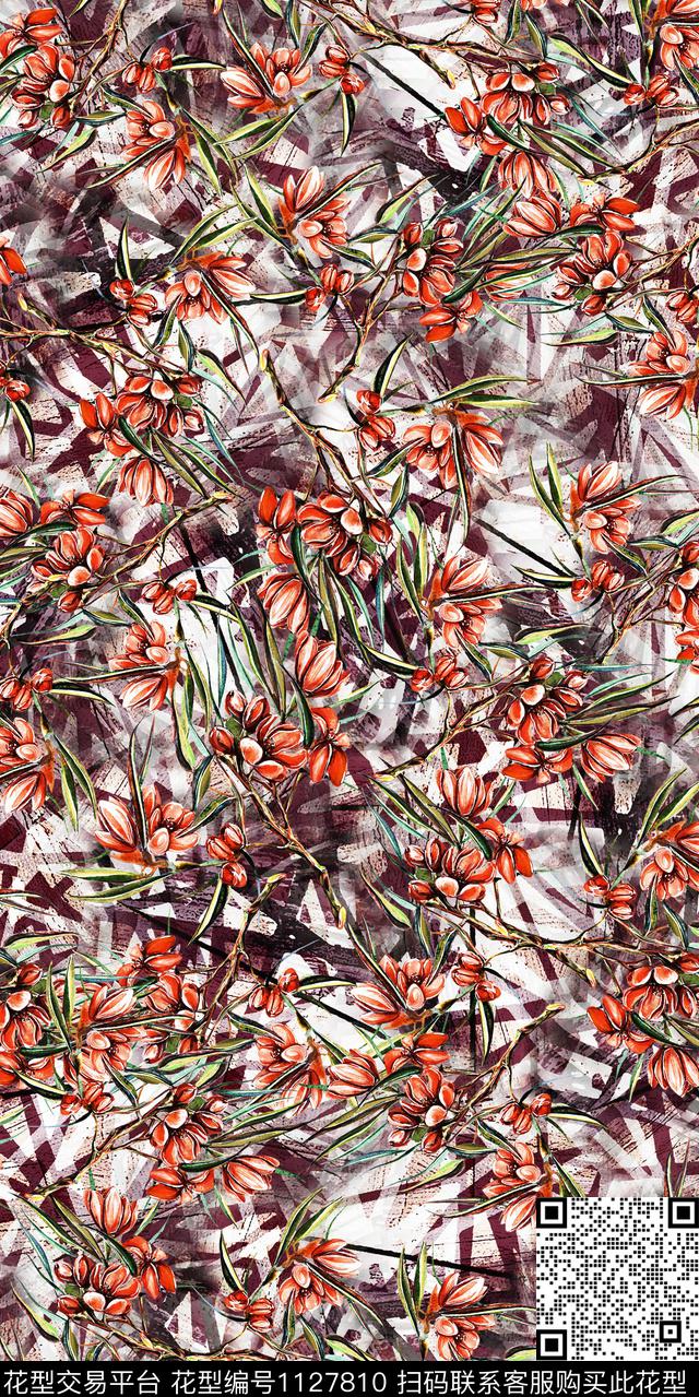 花卉数码华亿平台抽象数码印花华亿平台下载（图片编号: 1127810） - 瓦栏（Walan）