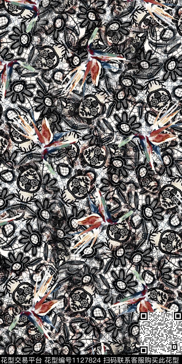 花卉数码华亿平台抽象数码印花华亿平台下载（图片编号: 1127824） - 瓦栏（Walan）