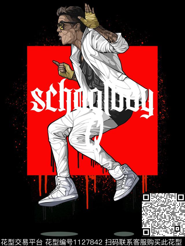 人物街头潮牌数码印花华亿平台下载（图片编号: 1127842） - 瓦栏（Walan）