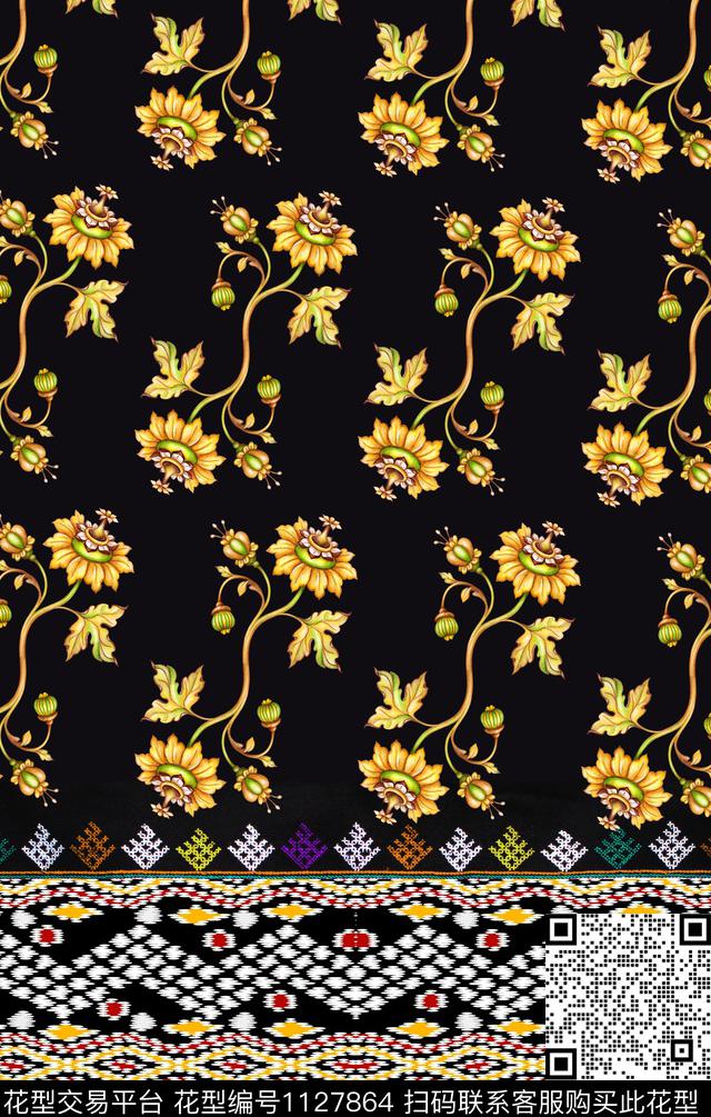 小碎花花卉数码华亿平台数码印花华亿平台下载（图片编号: 1127864） - 瓦栏（Walan）