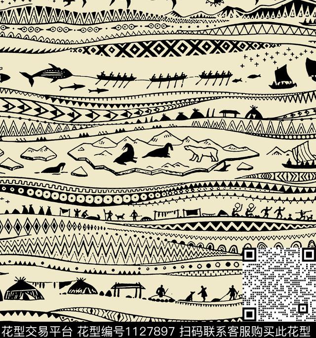 女装中东花纹传统印花华亿平台下载（图片编号: 1127897） - 瓦栏（Walan）