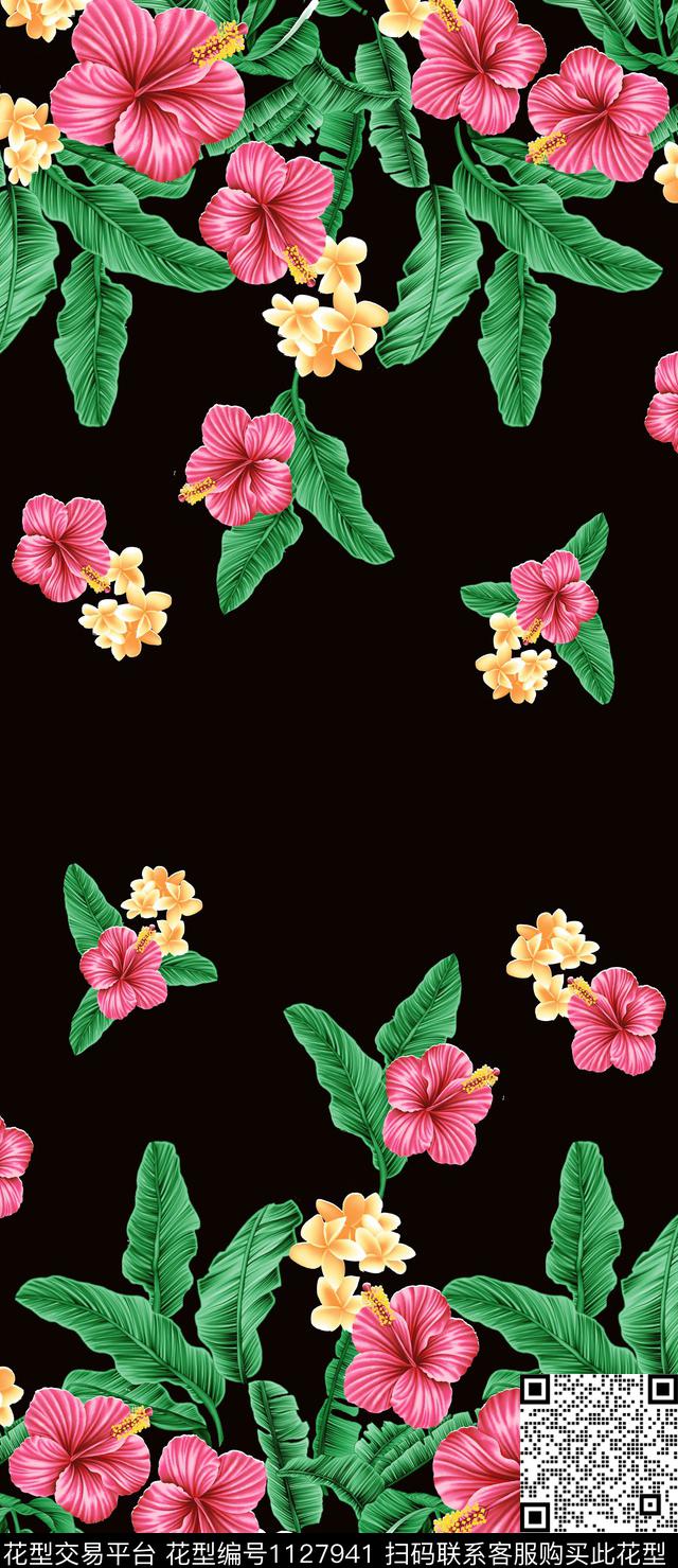 花卉热带华亿平台定位花传统印花华亿平台下载（图片编号: 1127941） - 瓦栏（Walan）