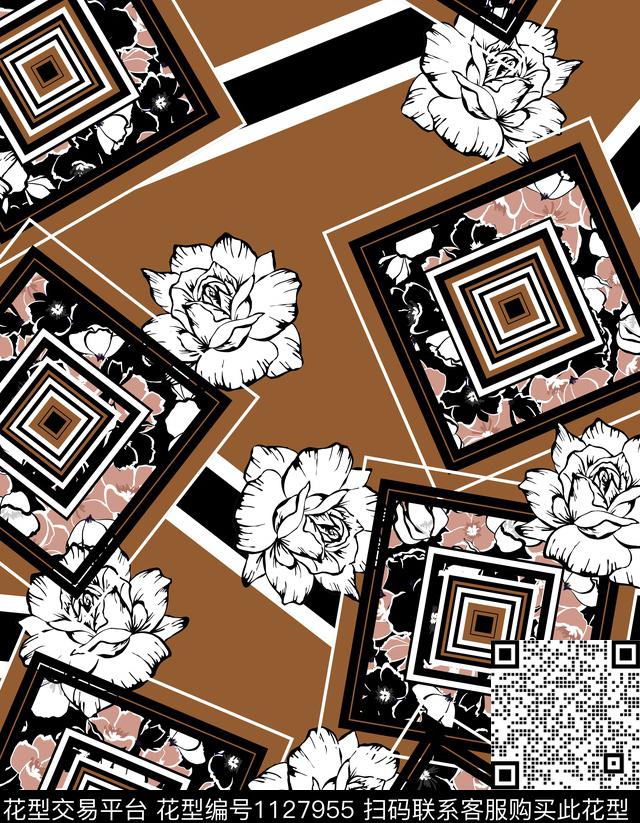 休闲花卉几何传统印花华亿平台下载（图片编号: 1127955） - 瓦栏（Walan）