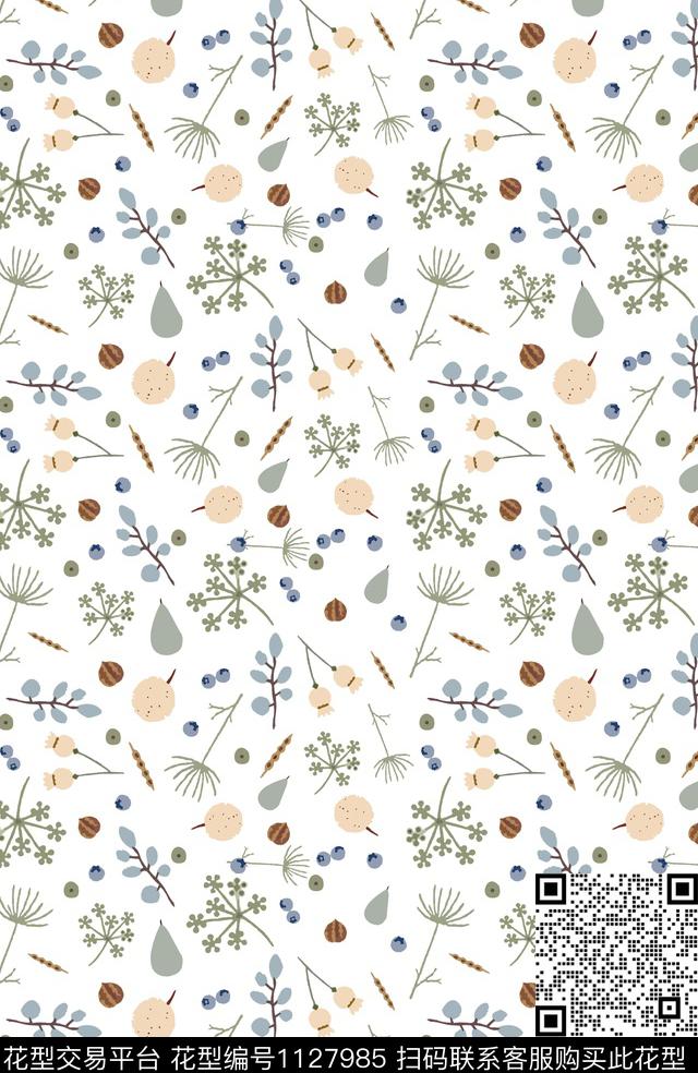 小碎花花卉抽象数码印花华亿平台下载（图片编号: 1127985） - 瓦栏（Walan）