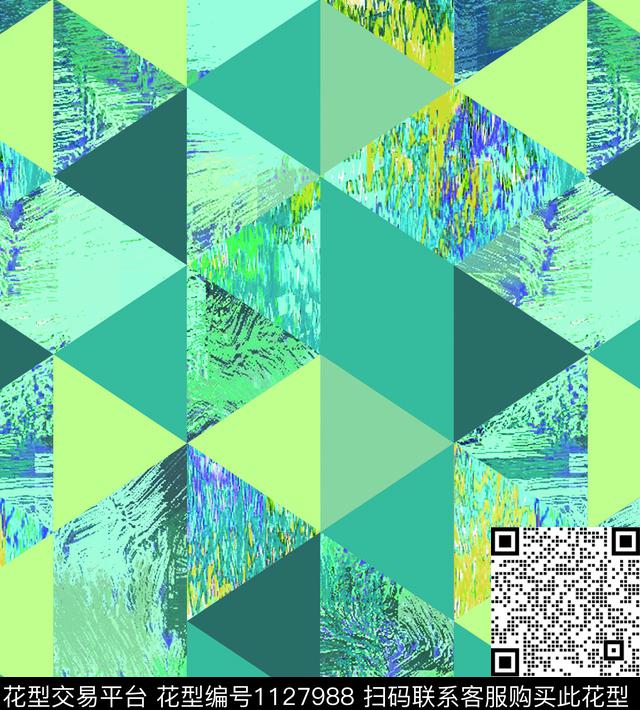 三角形几何大色块数码印花华亿平台下载（图片编号: 1127988） - 瓦栏（Walan）