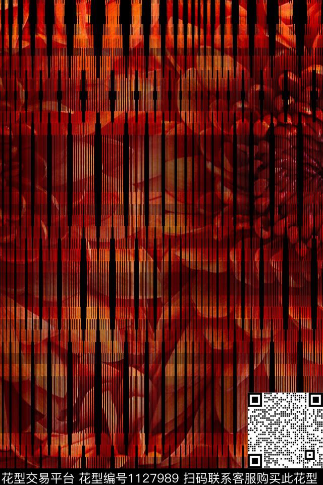 花卉纹理几何数码印花华亿平台下载（图片编号: 1127989） - 瓦栏（Walan）