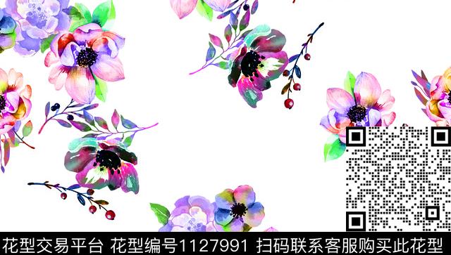 多肉水彩手绘花卉数码印花华亿平台下载（图片编号: 1127991） - 瓦栏（Walan）