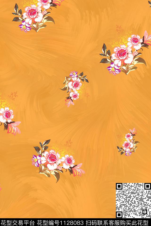 花卉数码华亿平台满版散花数码印花华亿平台下载（图片编号: 1128083） - 瓦栏（Walan）