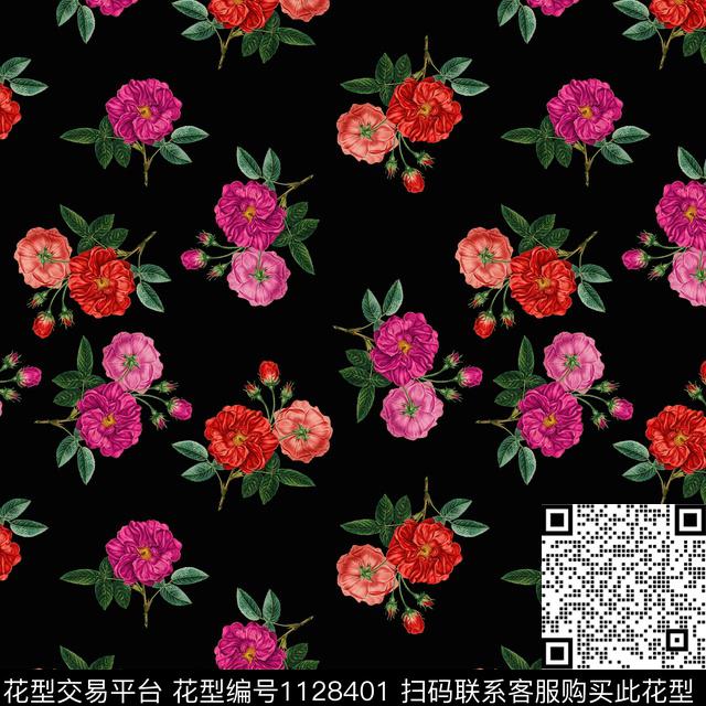 花卉热带华亿平台清爽底花卉传统印花华亿平台下载（图片编号: 1128401） - 瓦栏（Walan）