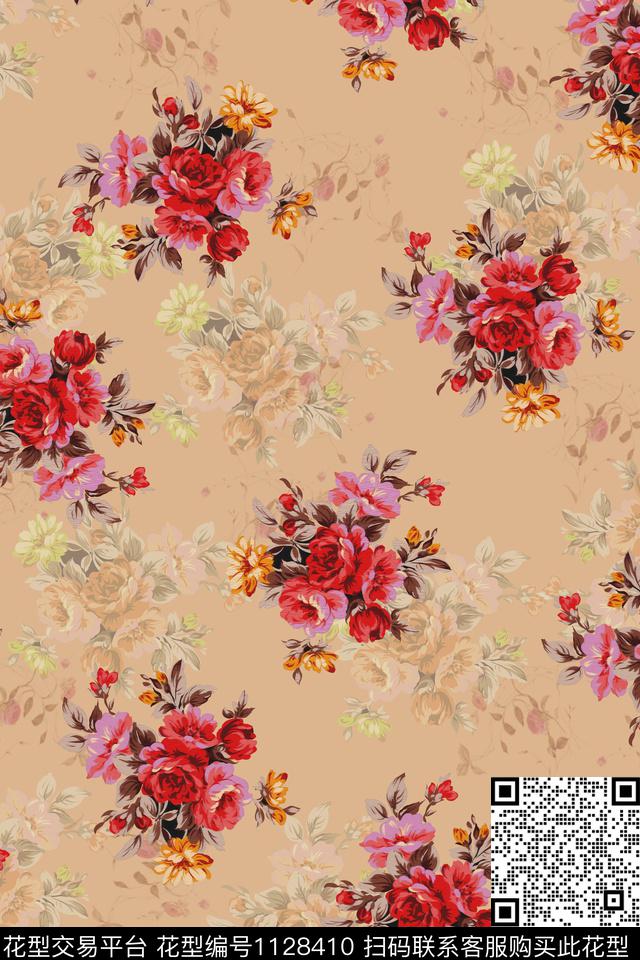 时尚花卉数码华亿平台数码印花华亿平台下载（图片编号: 1128410） - 瓦栏（Walan）
