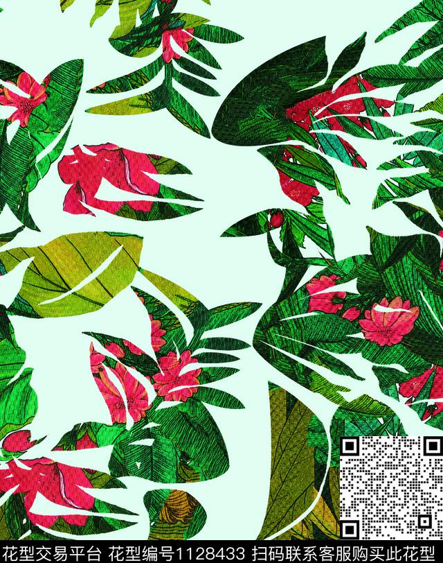 素雅大花数码华亿平台数码印花华亿平台下载（图片编号: 1128433） - 瓦栏（Walan）