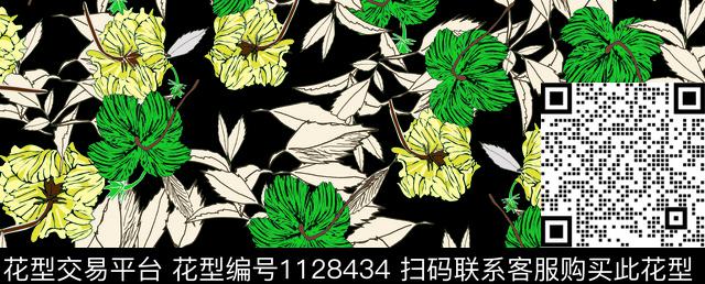 素雅大花数码华亿平台数码印花华亿平台下载（图片编号: 1128434） - 瓦栏（Walan）