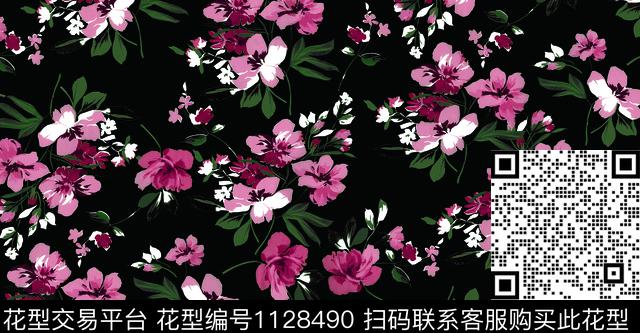 时尚大花数码印花华亿平台下载（图片编号: 1128490） - 瓦栏（Walan）