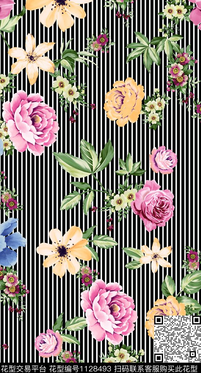 素雅大花数码华亿平台数码印花华亿平台下载（图片编号: 1128493） - 瓦栏（Walan）