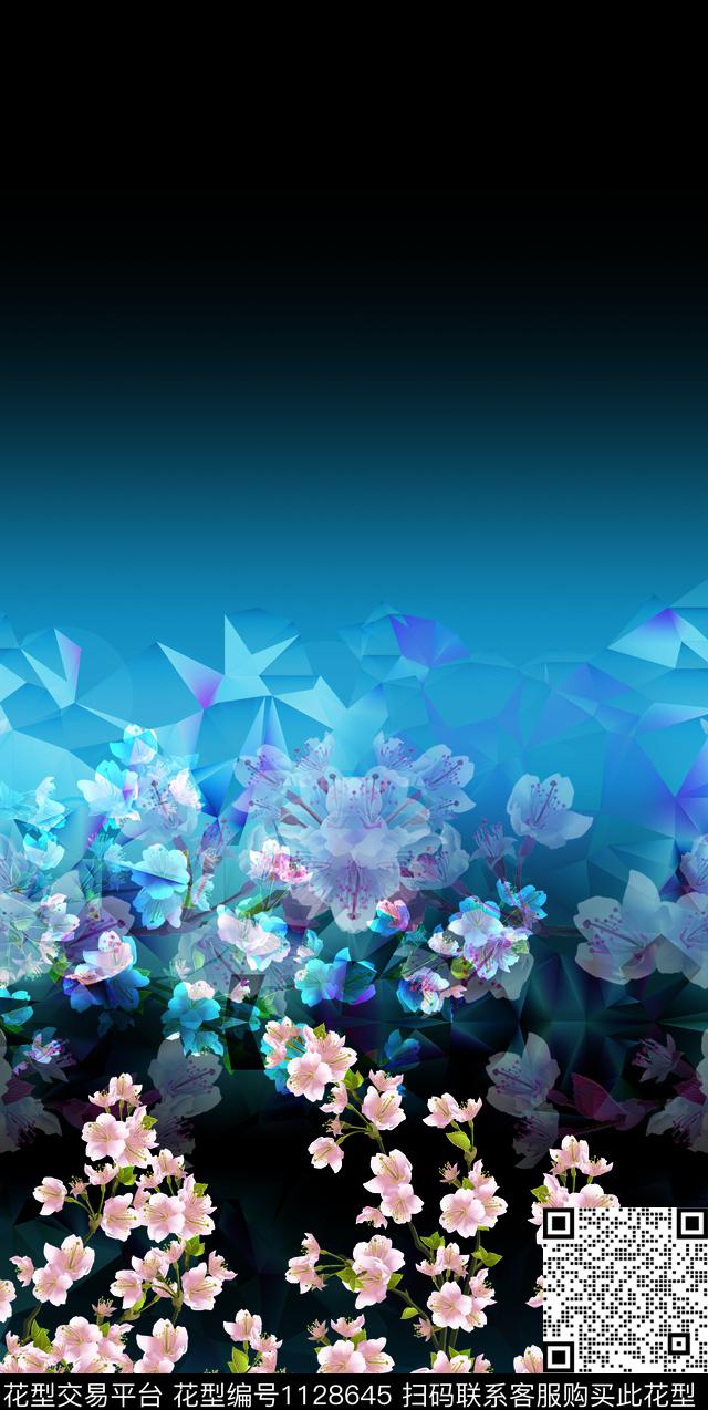 时尚桃花数码定位花数码印花华亿平台下载（图片编号: 1128645） - 瓦栏（Walan）
