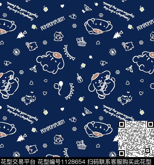 字母熊卡通数码印花华亿平台下载（图片编号: 1128654） - 瓦栏（Walan）