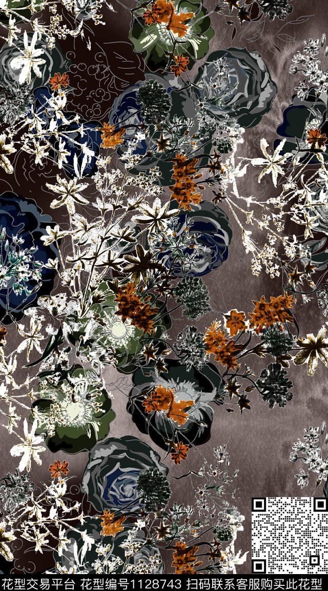 花卉数码华亿平台抽象数码印花华亿平台下载（图片编号: 1128743） - 瓦栏（Walan）