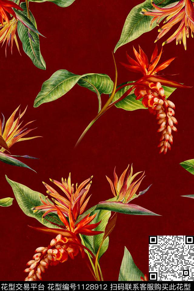 花卉数码华亿平台1/2接数码印花华亿平台下载（图片编号: 1128912） - 瓦栏（Walan）