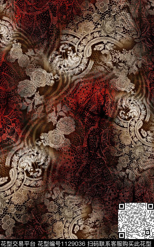 男装动物抽象数码印花华亿平台下载（图片编号: 1129036） - 瓦栏（Walan）