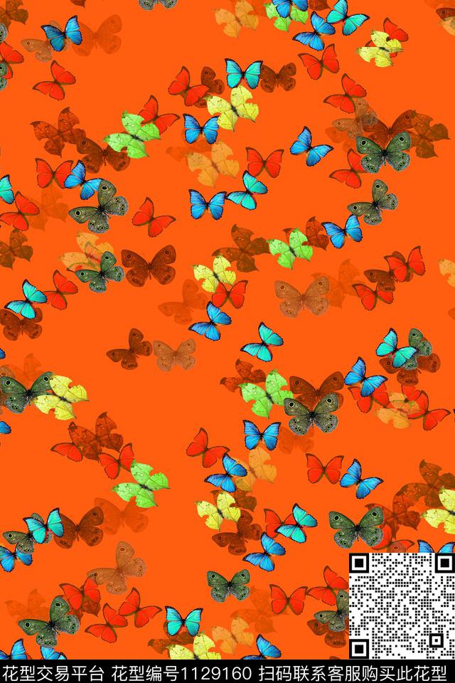 蝴蝶昆虫女装数码印花华亿平台下载（图片编号: 1129160） - 瓦栏（Walan）