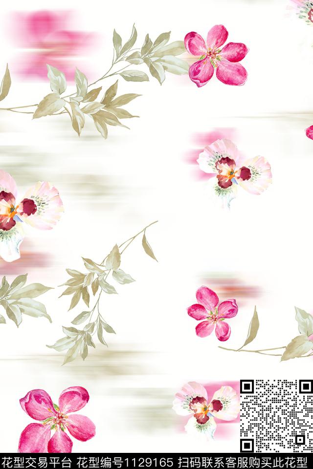 花卉数码华亿平台满版散花数码印花华亿平台下载（图片编号: 1129165） - 瓦栏（Walan）