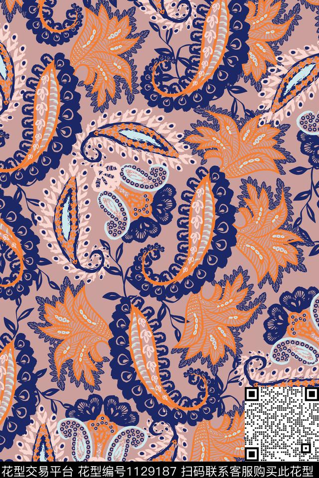 抽象植物其他传统印花华亿平台下载（图片编号: 1129187） - 瓦栏（Walan）