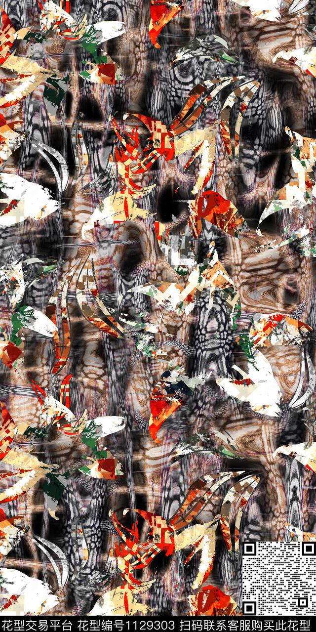 花卉数码华亿平台抽象数码印花华亿平台下载（图片编号: 1129303） - 瓦栏（Walan）