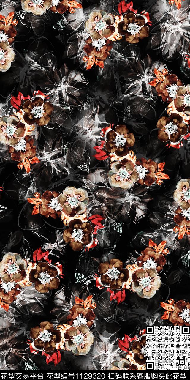 花卉数码华亿平台抽象数码印花华亿平台下载（图片编号: 1129320） - 瓦栏（Walan）