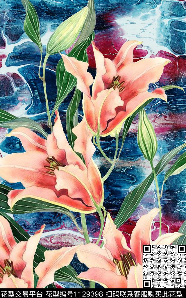 香云纱洋阳--定位定位花卉数码印花华亿平台下载（图片编号: 1129398） - 瓦栏（Walan）