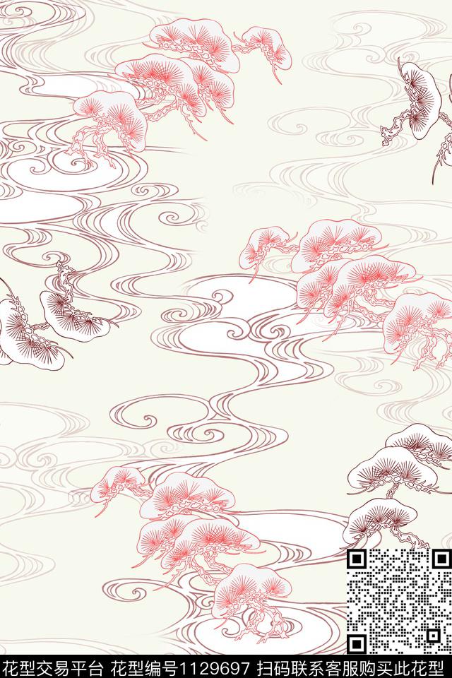 手绘花卉花卉女装数码印花华亿平台下载（图片编号: 1129697） - 瓦栏（Walan）