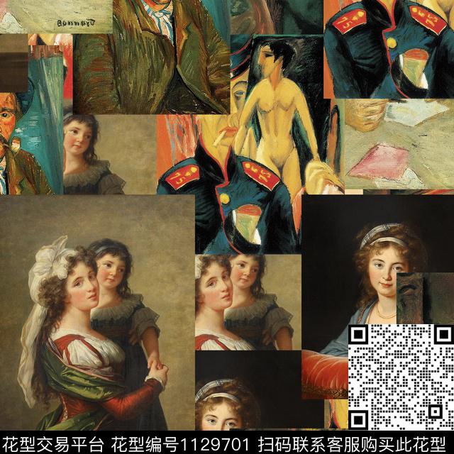 油画华亿平台复古秋冬华亿平台数码印花华亿平台下载（图片编号: 1129701） - 瓦栏（Walan）