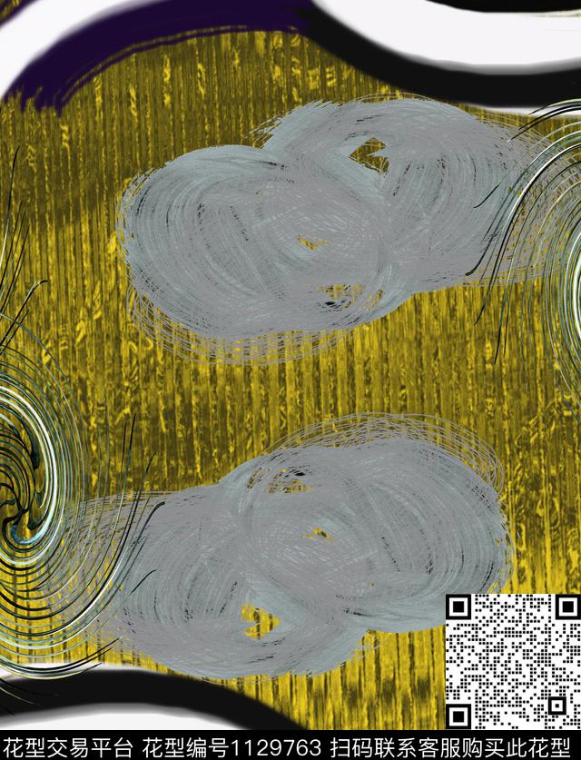 抽象混合拼接条纹数码印花华亿平台下载（图片编号: 1129763） - 瓦栏（Walan）