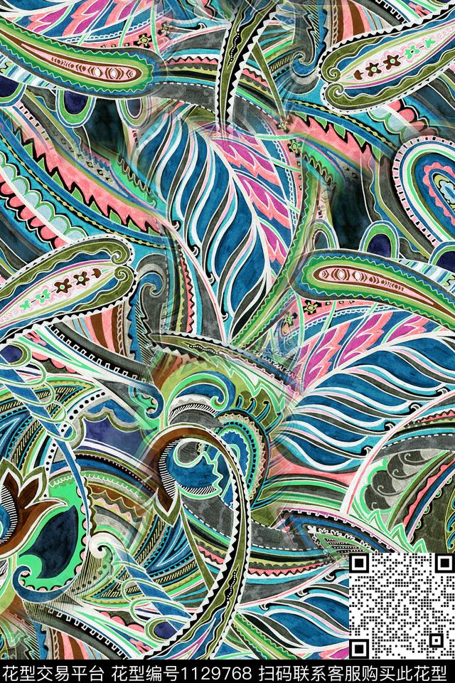 复古抽象中老年数码印花华亿平台下载（图片编号: 1129768） - 瓦栏（Walan）