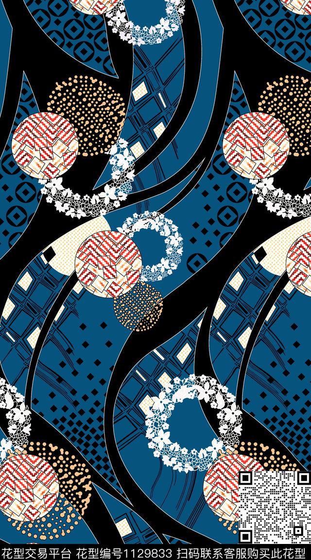 几何数码华亿平台抽象数码印花华亿平台下载（图片编号: 1129833） - 瓦栏（Walan）