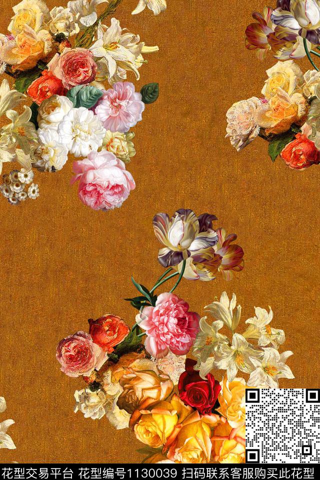 花卉数码华亿平台1/2接数码印花华亿平台下载（图片编号: 1130039） - 瓦栏（Walan）
