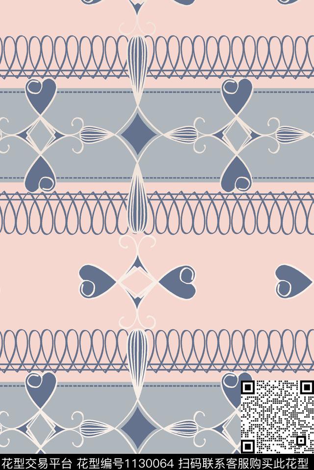 几何时尚年轻女性数码印花华亿平台下载（图片编号: 1130064） - 瓦栏（Walan）