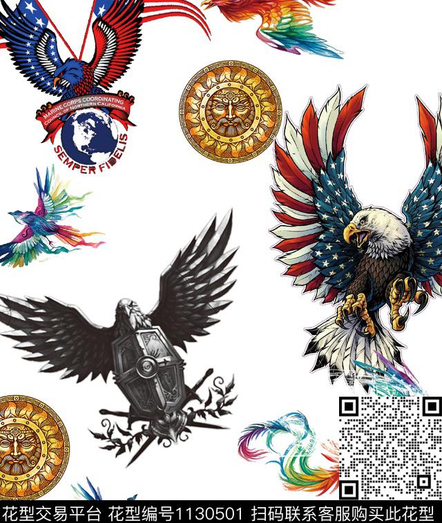 动物男装字母数码印花华亿平台下载（图片编号: 1130501） - 瓦栏（Walan）