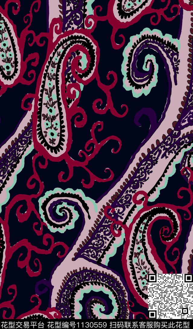 手绘花卉数码华亿平台欧式定位花数码印花华亿平台下载（图片编号: 1130559） - 瓦栏（Walan）