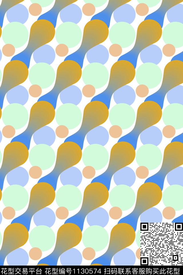 几何休闲渐变数码印花华亿平台下载（图片编号: 1130574） - 瓦栏（Walan）