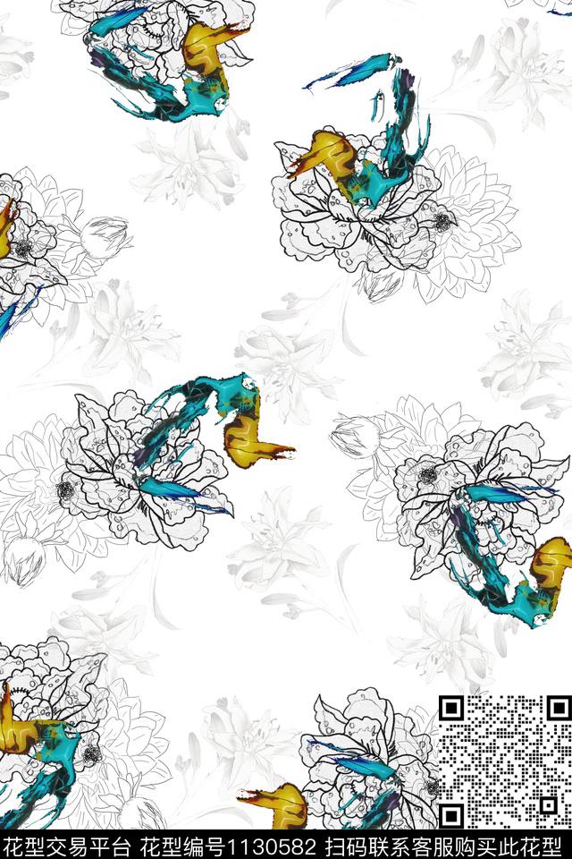 数码华亿平台花卉时尚数码印花华亿平台下载（图片编号: 1130582） - 瓦栏（Walan）